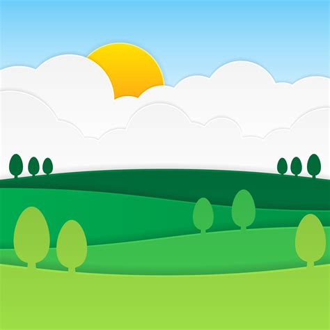 Cuted Paper Nature Landscape Background - Download Free Vectors, Clipart Graphics & Vector Art