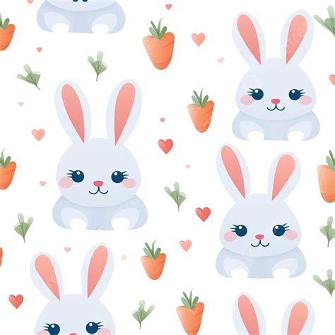 Cute Rabbit Pattern Seamless Background Rabbit Easter Bunny Bunny