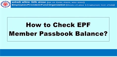 How To Check Epf Member Passbook Balance Finances Grade