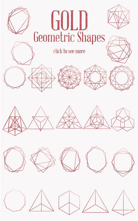Rose Gold Geometric Shapes By Dream In Watercolor Thehungryjpeg