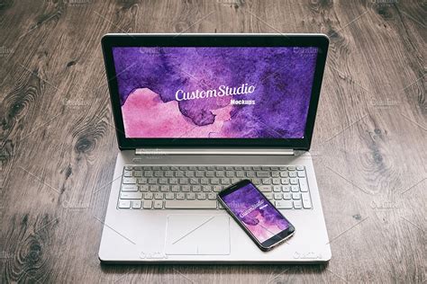 Laptop With Smartphone Psd Mock Up Creative Daddy