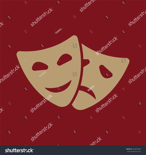 Theater Mask Icon Drama Comedy Tragedy Stock Vector Royalty Free Shutterstock