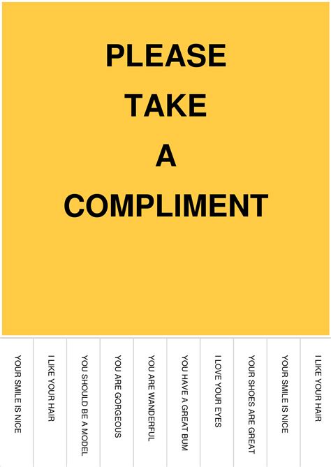 Flyer Please Take A Compliment