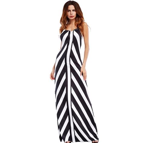 Yilia Striped Spaghetti Strap Maxi Summer Backless Dress Women 2018 Sleeveless Sexy Bodycon Long