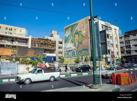 Traffic On Azadi Street In Tehran City Capital Of Iran And Tehran