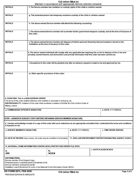 Dd Form 2873 Download Fillable Pdf Or Fill Online Military Protection