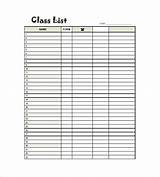 Class List Template Word Document Pictures