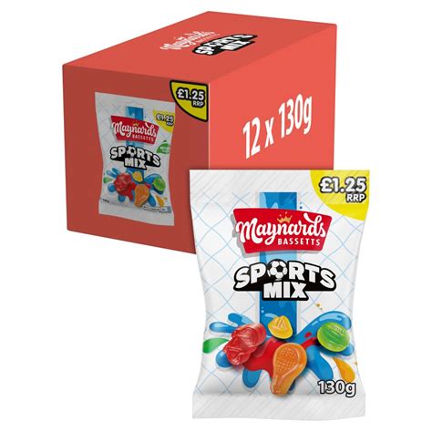 Maynards Bassetts Sports Mix Sweets Bag £125 Pmp 130g Bb Foodservice