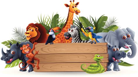Wild Animals With Banner Stock Illustration Download Image Now Istock