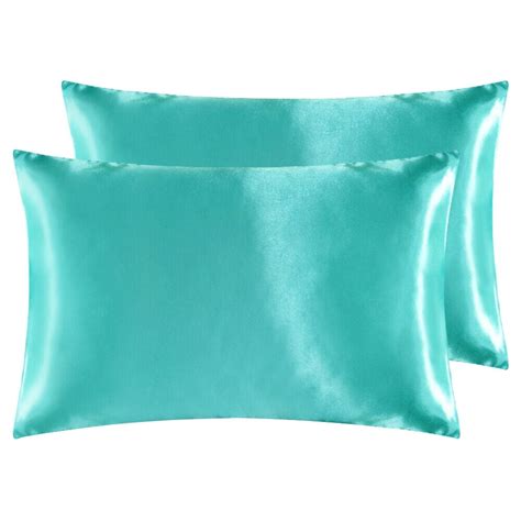 Anminy Satin Silky Pillowcase Set Of 2 Bedding Pillow Cover Standard