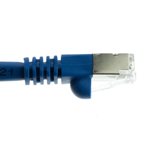 Shielded Cat5e Blue Copper Ethernet Cable Snagless 1ft