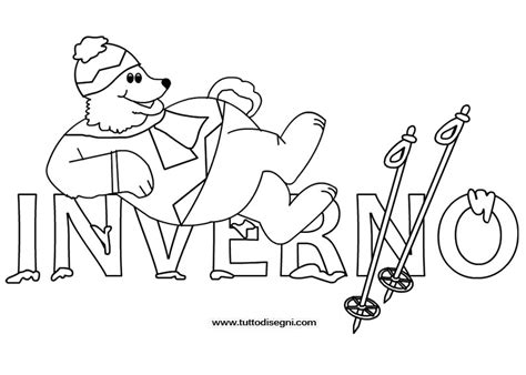 I bambini amano particolarmente disegnare e colorare, specie quando sono molto piccoli e non sanno ancora esprimersi bene parlando. Scritta Inverno con disegni da colorare - TuttoDisegni.com