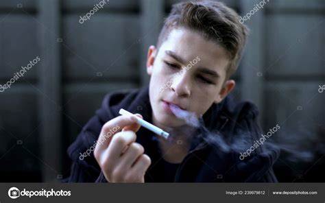 Boy Smoking Cigarette Influence Street Bad Company Childrens Protest