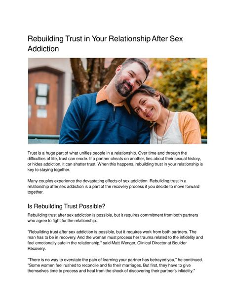 Ppt Rebuilding Trust In Your Relationship After Sex Addictiondocx