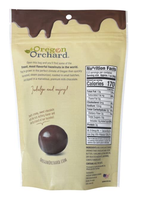 Oregon Orchard Premium Milk Chocolate Hazelnuts 6oz Oregon Orchard