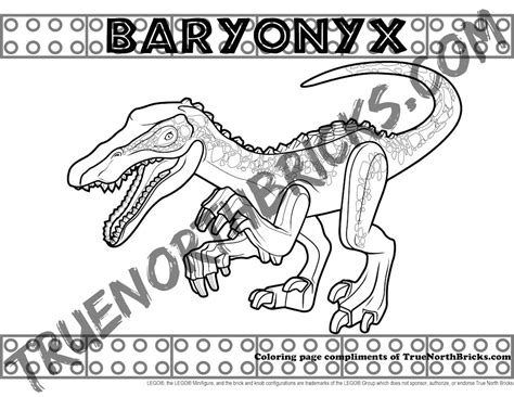 Free download 40 best quality lego jurassic world coloring pages at getdrawings. Baryonyx Coloring Page Inspired by LEGO - True North ...