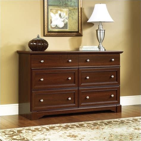 Bowery Hill 6 Drawer Cherry Wood Dressers With Extra Deep Drawers