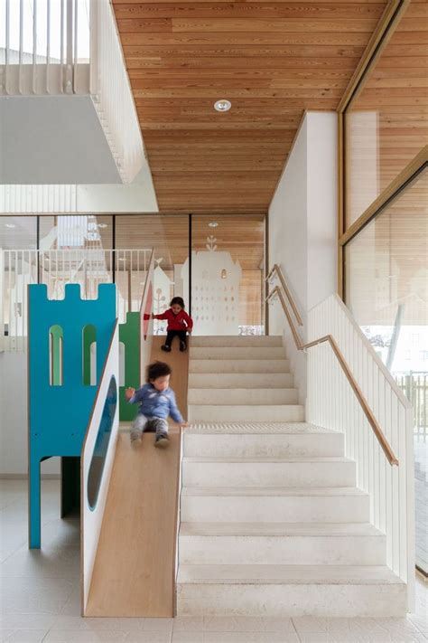 7 Cool Buildings With Stair Slides And Happy Kids Kindergarten