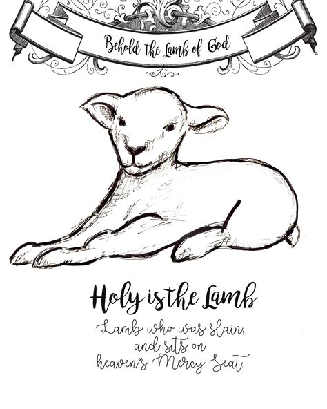 Free Lamb Of God Coloring Printable Page 8x10 Journal Scripture