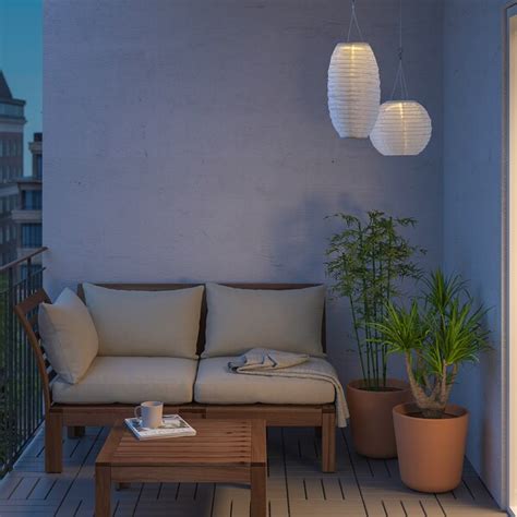 Solvinden Led Solar Powered Pendant Lamp Outdooroval White Ikea