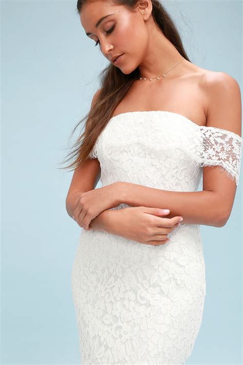 lovely white lace maxi dress off the shoulder maxi dress lulus