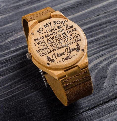 Gifts for dad from newborn son. Great Gift For Son - Son Watch - Engraved Wooden Watch ...