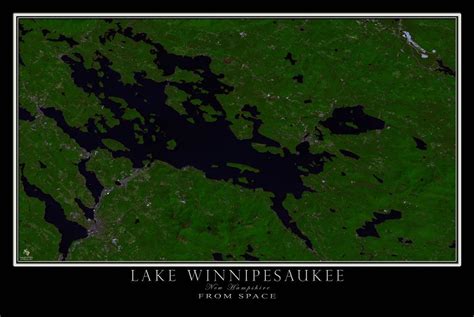 Lake Winnipesaukee New Hampshire Satellite Poster Map Lake