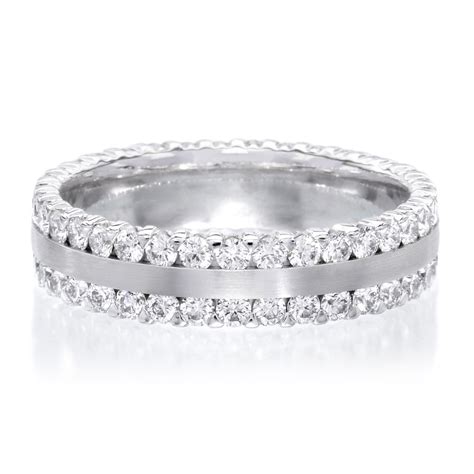 We did not find results for: 18K White Gold Two Row Satin Finish Diamond Eternity Band | Long's Jewelers