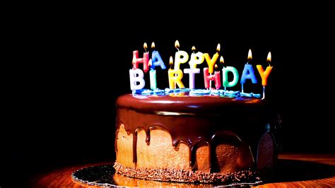 Happy Birthday cake, chocolate, colorful candles, flame, black background 1242x2688 iPhone 11 ...