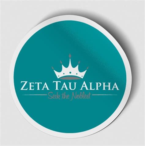 Zeta Tau Alpha Logo Round Decal Sale 495 Greek Gear