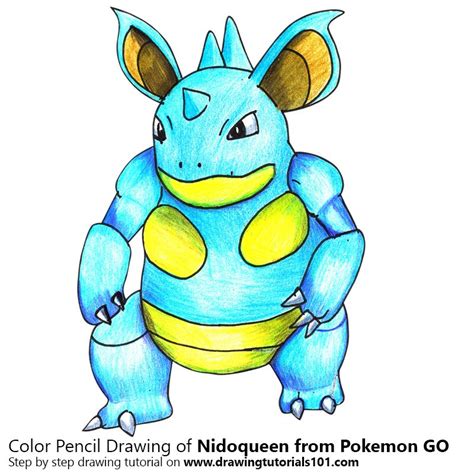 nidoqueen from pokemon go colored pencils drawing nidoqueen from pokemon go with color pencils
