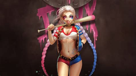 X Harley Quinn Artwork K HD K Wallpapers Images Backgrounds Photos And Pictures