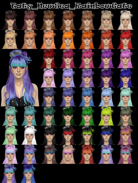 Taty Newsea S Rainbow Gate Hairstyles Retextured ~ Sims 4