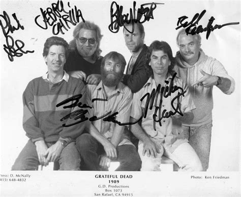 Autographed Picture Signed By Each One The Band Members Of The Grateful