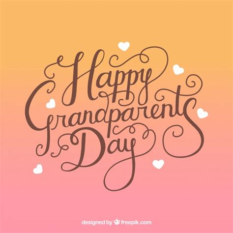 3) grandparents love sms in english. Happy grandparents day lettering background Vector | Free ...