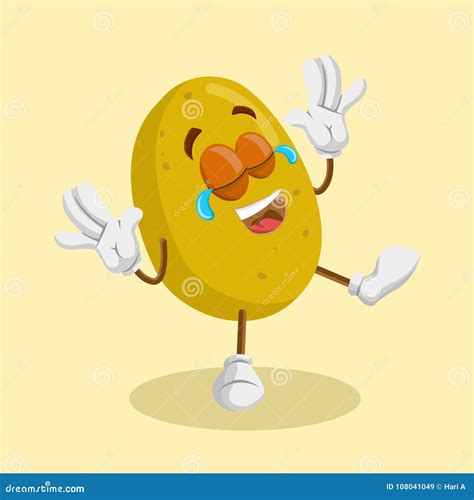 Potato Mascot And Background Happy Pose Stock Vector Illustration Of