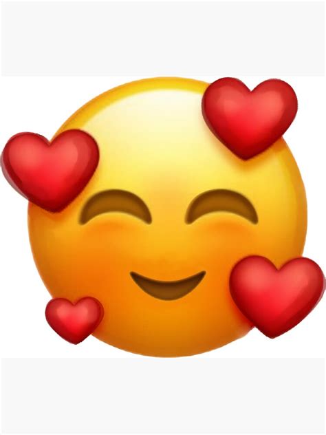 List of emoji codes & meanings. "Smiling Face With 4 Hearts Emoji" Sticker by stertube ...