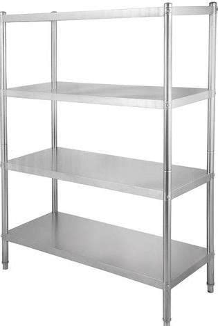 Silver Stainless Steel Kitchen Storage Rack Feature Heavy Duty Fine