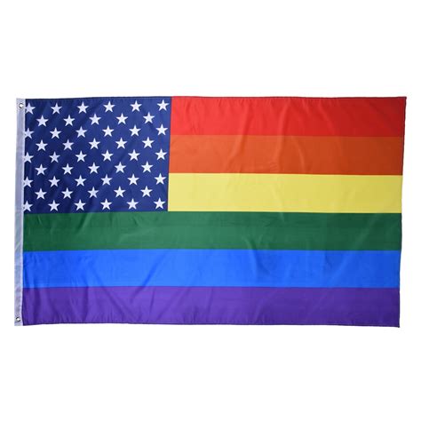 1pcs Rainbow Flag With Usa Stars And Stripes 90x150cm 3x5 Ft Lesbian
