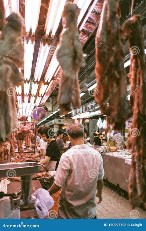 Butchers Selling Fresh Meat At Local Market Editorial Stock Photo