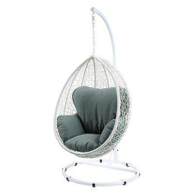 This chair is the perfect addition to your backyard, patio, or garden. Wicker Hanging Egg Chair With Stand And Cushion • Seasons ...
