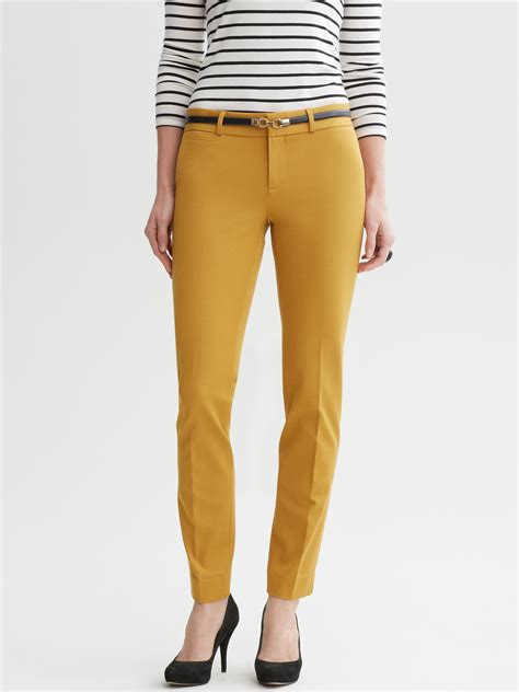 Banana Republic Sloan Fit Slim Ankle Pant In Yellow Spicy Yellow