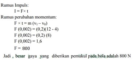 Contoh Soal Impuls Dan Momentum Beserta Jawabannya