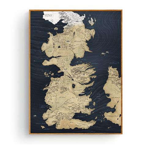 Map Westeros Game Thrones Art Silk Fabric Poster And Print Wall Picture