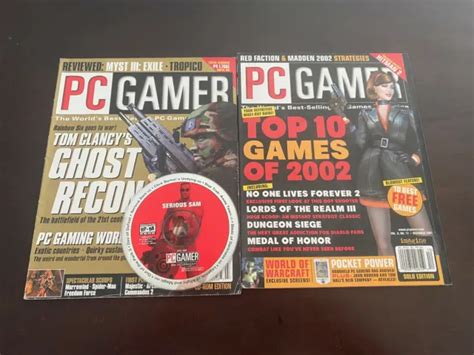 Pc Gamer Lot Of 2 Magazines July December 2001 Issues Demo Disc