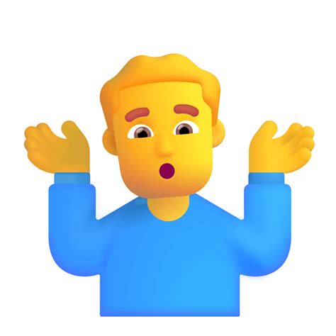 Man Shrugging 3d Default Icon Fluentui Emoji 3d Iconpack Microsoft