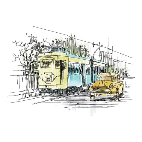 Details More Than 79 Vector Kolkata Tram Sketch Super Hot Ineteachers