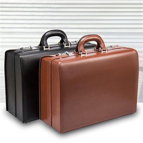 Feixueer Leather Commercial Password Briefcase Fashion Suitcase Men