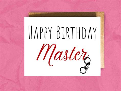 Happy Birthday Master Bdsm Birthday Card Ds Relationship Card For Dom Sex Card Card From