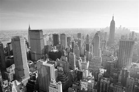 New York City Skyline Black And White Photograph By Songquan Deng